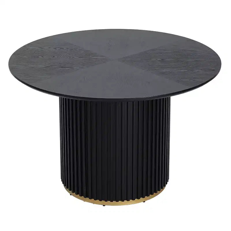 Christopher Knight Home Shankar moderne ronde eettafelset met 5 delen en stoelen met bekleding van rubberhout