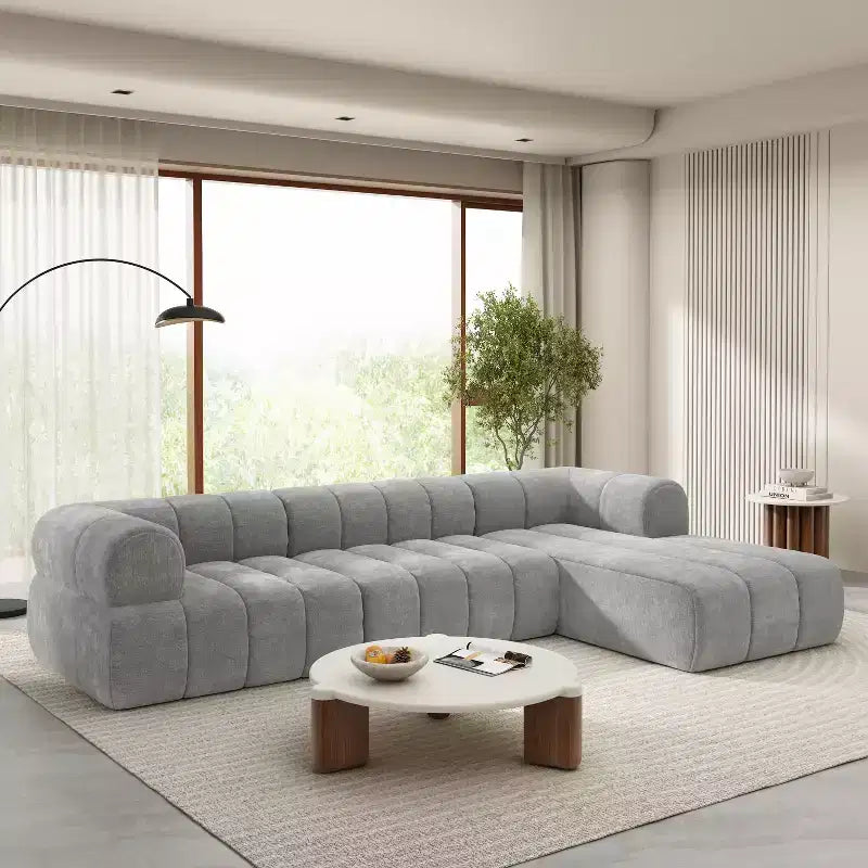 Divano componibile moderno a L Christopher Knight Home Keri 122 in schiuma ad alta densità con schienale basso