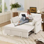 Divano letto trasformabile 3-in-1 Dyonery, divano letto estraibile con tasca laterale e schienale regolabile, montaggio senza attrezzi, divanetto pieghevole