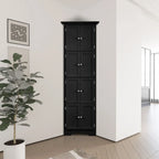 Meuble de rangement d’angle haut avec 8 portes et 4 étagères