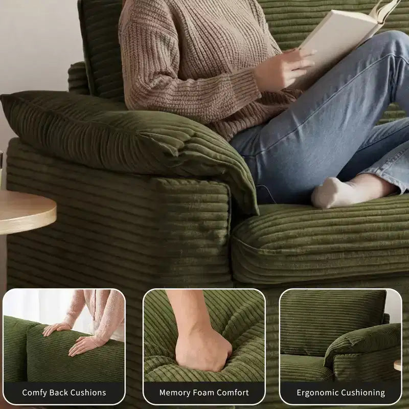 Dyonery 86 Cloud Loveseat-Sofa mit tiefer Sitzfläche und breiten Armlehnenkissen, stabilem Rahmen und atmungsaktivem ergonomischem Design