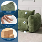 Canapé modulaire 2 places en tissu chenille, canapé nuage avec éponge haute résilience, sans accoudoirs pour petits espaces
