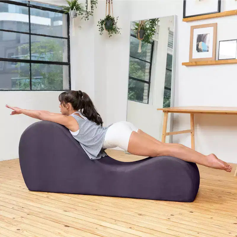Elegantní lenoška Avana na jógu - vyrobeno v USA - skvělá na protahování, relaxaci, cvičení a další aktivity, 60D x 18W x 26H palců, světle šedá