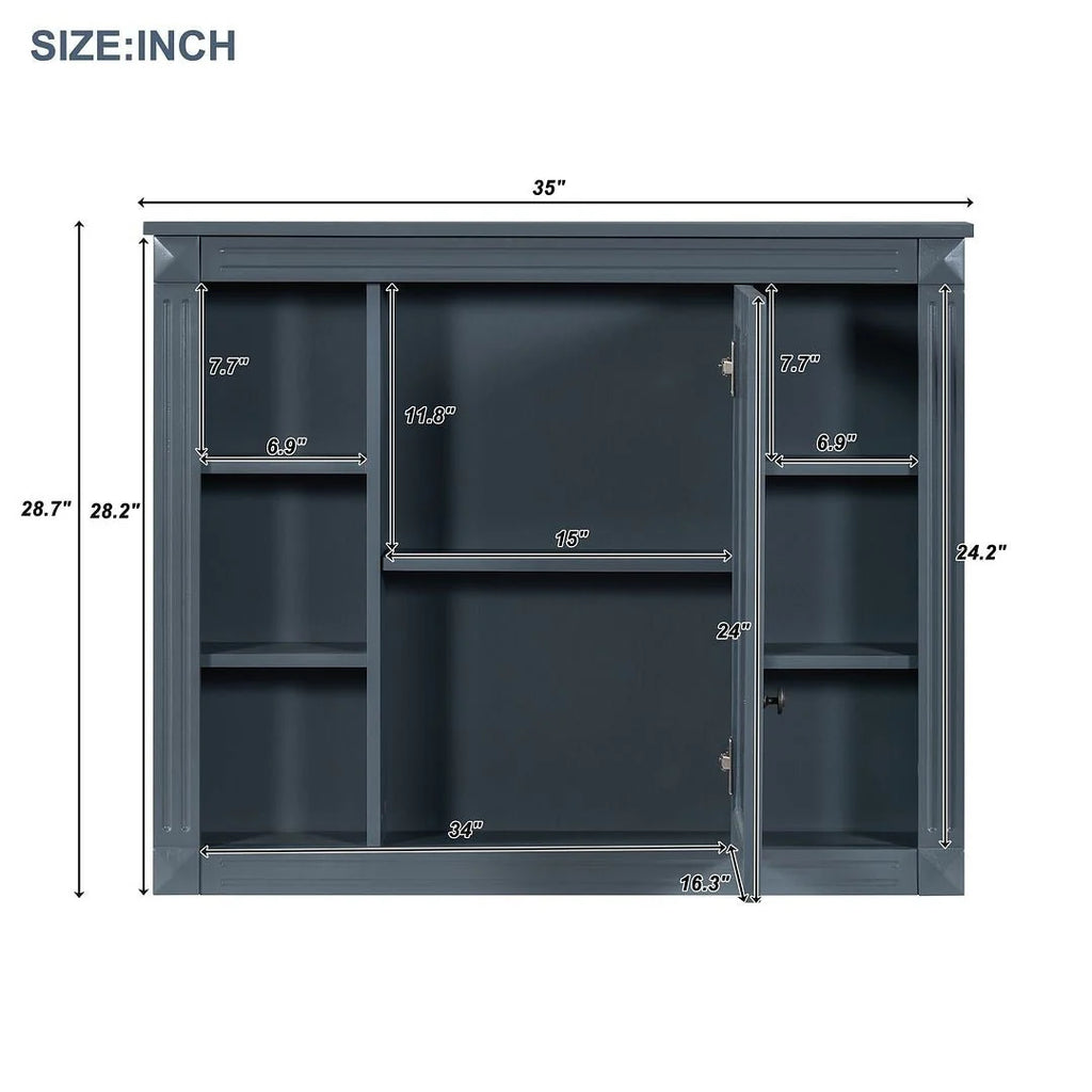 36-Zoll moderner Waschtischunterschrank mit Aufsatzwaschbecken und Spiegelschrank, 2 Türen und 2 Schubladen
