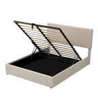 Polsterbett in Queen-Size-Größe mit hydraulischem Stauraumsystem – Beige