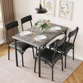 Conjunto de mesa de jantar retangular para 4 pessoas com cadeiras estofadas