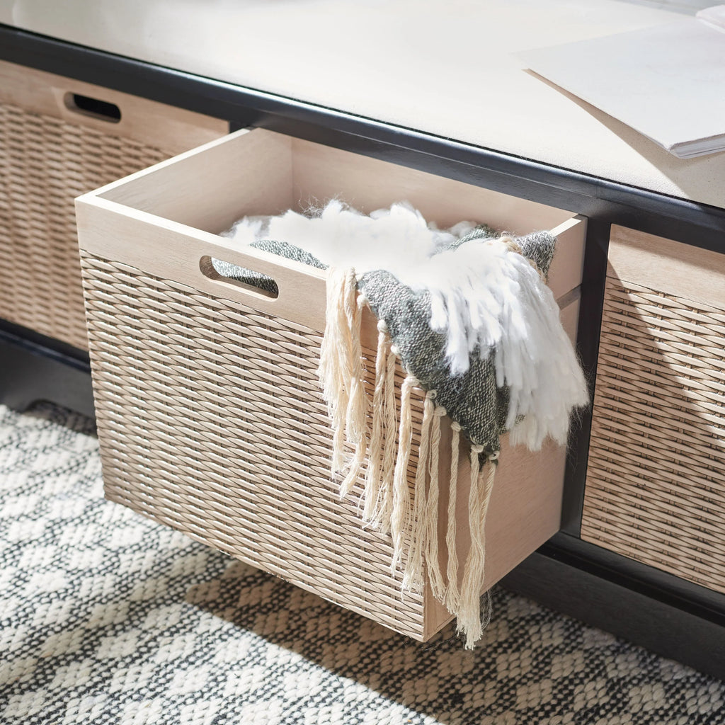 Úložná lavice SAFAVIEH Fiorello se 3 zásuvkami a polstrováním - 47.3 W x 15 L x 19 H - 47Wx15Dx19H