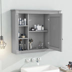 36-Zoll moderner Waschtischunterschrank mit Aufsatzwaschbecken und Spiegelschrank, 2 Türen und 2 Schubladen