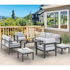 AECOJOY 7-delige aluminium tuinmeubelset voor buiten, loungeset