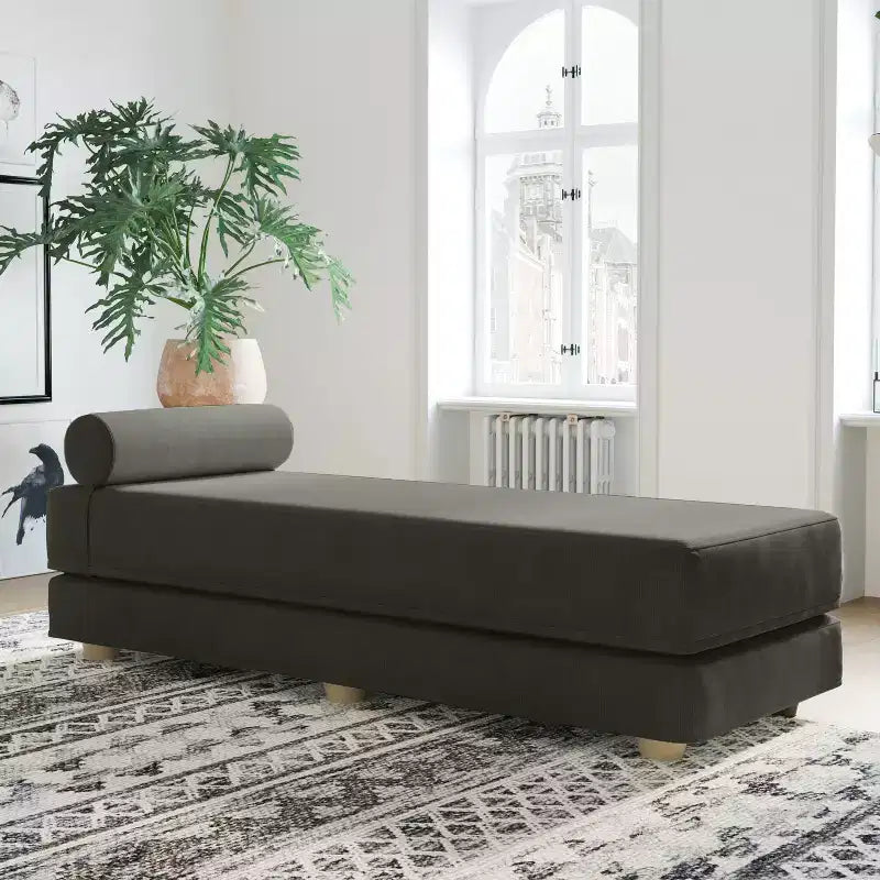 Tagesbett / ausklappbares Schlafsofa in Queen-Size – Microvelours