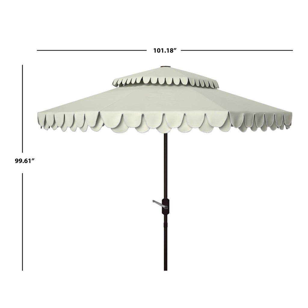 Parasol extérieur SAFAVIEH Kjerstin avec volant, 9 pieds, double toit