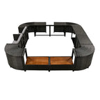 Spa-Umrandung, Spa-Gestell, viereckiges Outdoor-Lounge-Set aus Polyrattan