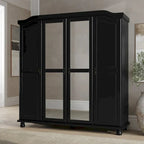 Guarda-roupa de 4 portas Kyle da Palace Imports, 100% em madeira maciça, com portas de madeira maciça ou espelhadas