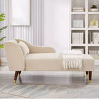 Moderner Samt-Chaiselongue-Sessel, gepolsterter Relaxsessel mit geschwungener Armlehne, Schlafsofa für Schlafzimmer, Büro oder Wohnzimmer
