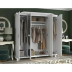Guarda-roupa de 4 portas Kyle da Palace Imports, 100% em madeira maciça, com portas de madeira maciça ou espelhadas