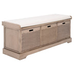 Úložná lavice SAFAVIEH Fiorello se 3 zásuvkami a polstrováním - 47.3 W x 15 L x 19 H - 47Wx15Dx19H