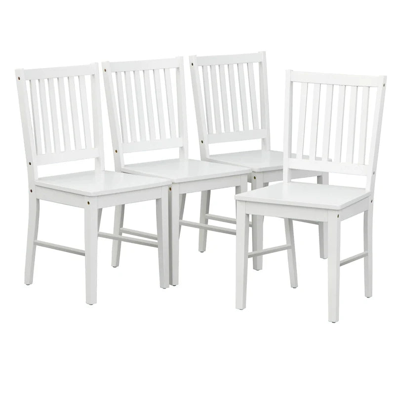 Set aus 4 Esszimmerstühlen aus Massivholz mit Sprossenlehne, stabilem Rahmen, klassischem Design und einfacher Montage