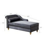 Elegante französische Chaiselongue mit Samtbezug, Stauraum und Kissen