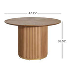 Christopher Knight Home Shankar moderne ronde eettafelset met 5 delen en stoelen met bekleding van rubberhout
