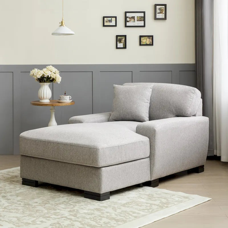 Canapé-lit moderne surdimensionné avec méridienne, style mi-siècle, avec coussin