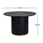 Christopher Knight Home Shankar moderne ronde eettafelset met 5 delen en stoelen met bekleding van rubberhout