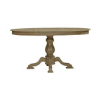 Mesa de jantar redonda com pé central Magnolia Manor e extensões - 2 acabamentos