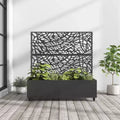 MAYEERTY-Pflanzkasten mit Rankgitter, schwarzes Eisennetz, Stil 01, 72x47x16in, 3-teiliges Set
