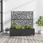 MAYEERTY-Pflanzkasten mit Rankgitter, schwarzes Eisennetz, Stil 01, 72x47x16in, 3-teiliges Set