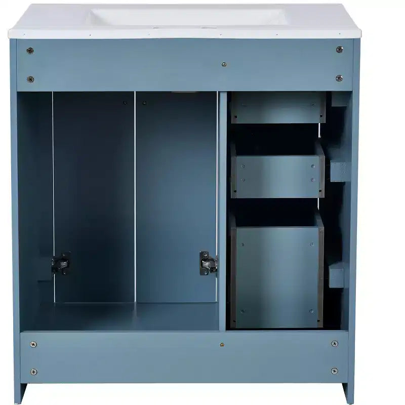 Badkamermeubel voor enkele wastafel van 30 met kast en 3 laden - zwart / blauw / groen / indigo / wit