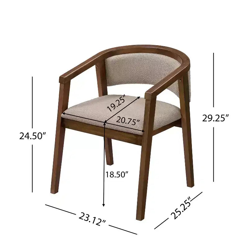 Christopher Knight Home Simon 5-teiliges Esszimmer-Set aus Gummibaumholz im Mid-Century-Modern-Stil mit Bouclé-gepolsterten Stühlen