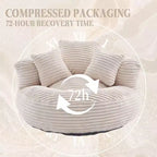 Sitzsack-Sofa für Erwachsene und Kinder, übergroßer Cord-Sitzsack mit 3 Kissen und Armlehne für Wohnzimmer oder Schlafzimmer