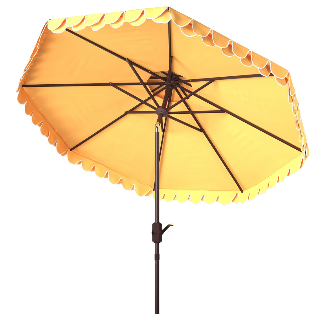 Parasol extérieur SAFAVIEH Kjerstin avec volant, 9 pieds, double toit