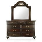 Vame traditionelles 2-teiliges Set aus Kommode mit 9 Schubladen und Spiegel von Furniture of America