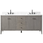 Mobile bagno Vanity Art 72 con doppio lavabo e piano in marmo composito