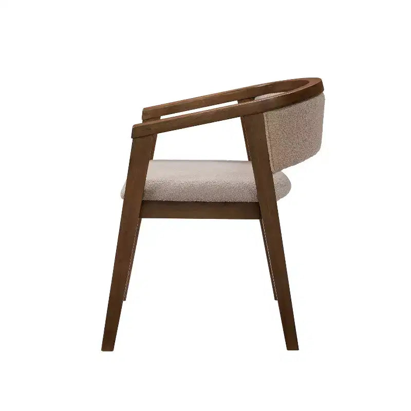Christopher Knight Home Simon 5-teiliges Esszimmer-Set aus Gummibaumholz im Mid-Century-Modern-Stil mit Bouclé-gepolsterten Stühlen