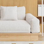 JASIWAY nowoczesna sofa z litego drewna tapicerowana bawełną i lnem