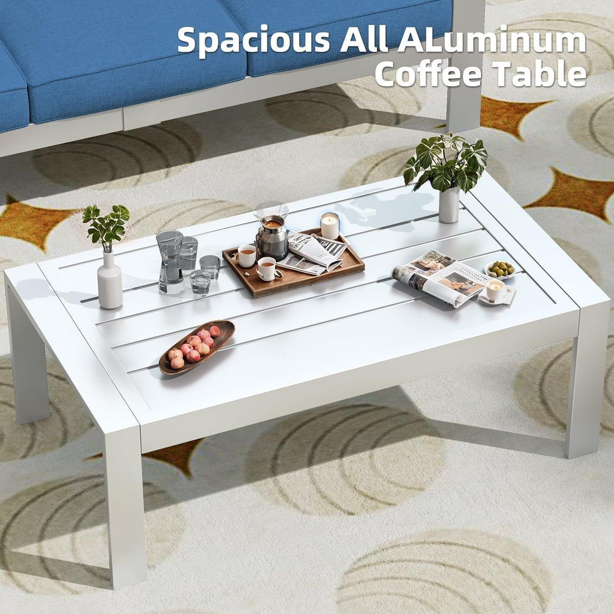AECOJOY 7-delige aluminium tuinmeubelset voor buiten, loungeset