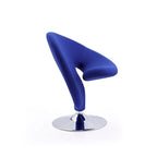 Manhattan Comfort Curl drehbarer Akzentstuhl aus Wollmischgewebe mit Chromgestell (2er-Set)