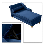 Elegante französische Chaiselongue mit Samtbezug, Stauraum und Kissen