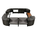 Spa-Umrandung, Spa-Gestell, viereckiges Outdoor-Lounge-Set aus Polyrattan
