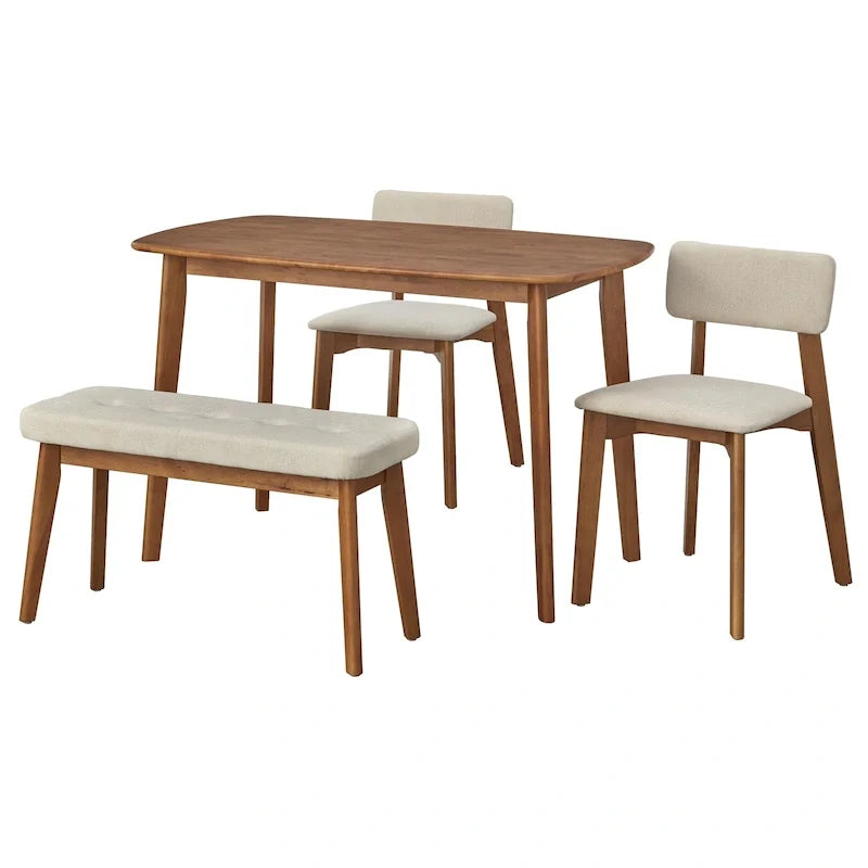 Čtyřdílný jídelní set Nettie z masivního dřeva Simple Living