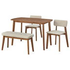 Čtyřdílný jídelní set Nettie z masivního dřeva Simple Living