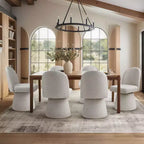 Ensemble de 6 chaises de salle à manger modernes pivotantes à 360°, sans accoudoirs, avec piètement de style piédestal, chaises d’appoint élégantes pour la cuisine, la salle à manger ou le bureau -Panipeachy
