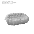 Divano relax curvo a bolle per 2 persone, a forma di nido d'ape, con tessuto 3D, per soggiorno, salotto o appartamento