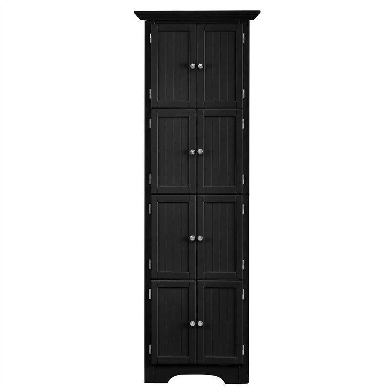 Meuble de rangement d’angle haut avec 8 portes et 4 étagères