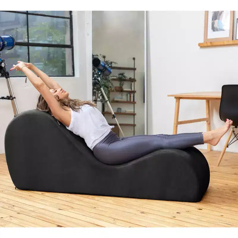 Elegantní lenoška Avana na jógu - vyrobeno v USA - skvělá na protahování, relaxaci, cvičení a další aktivity, 60D x 18W x 26H palců, světle šedá