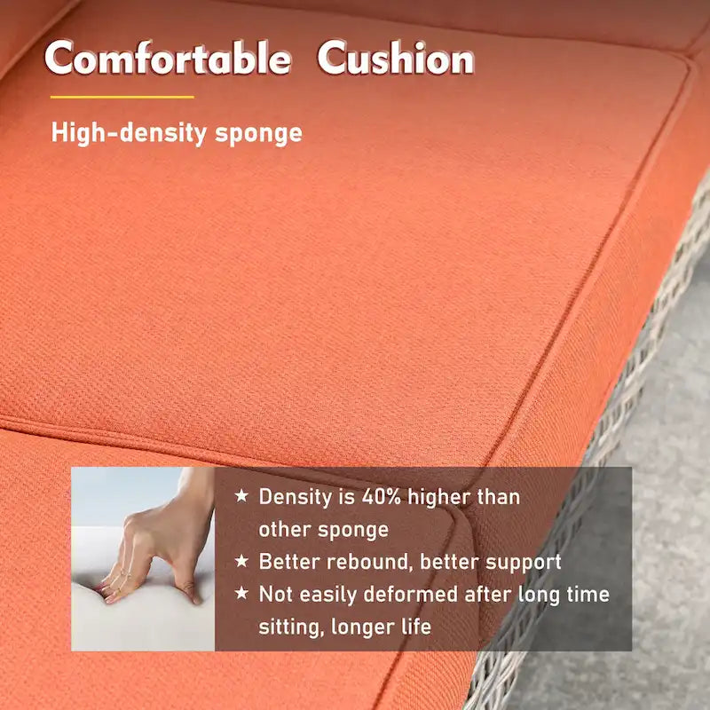 Ensemble de conversation de mobilier de patio extérieur XIZZI en 9 pièces avec fauteuil pivotant