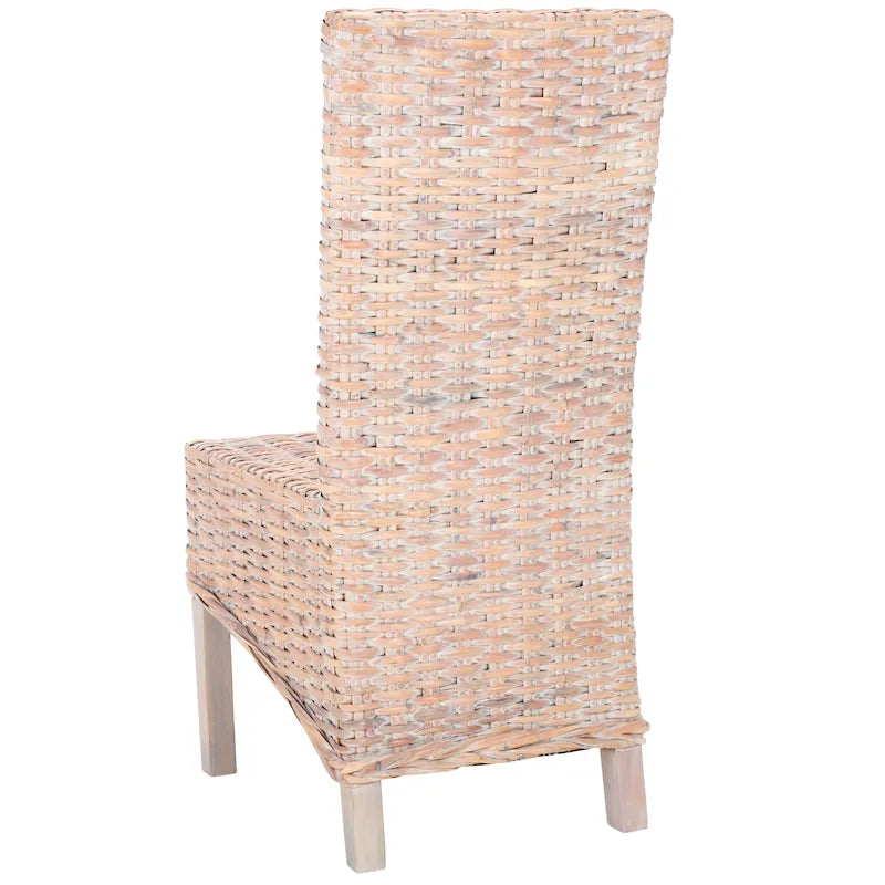 Conjunto de 2 cadeiras de jantar em vime natural 19W x 22D x 41H, estilo boho costeiro