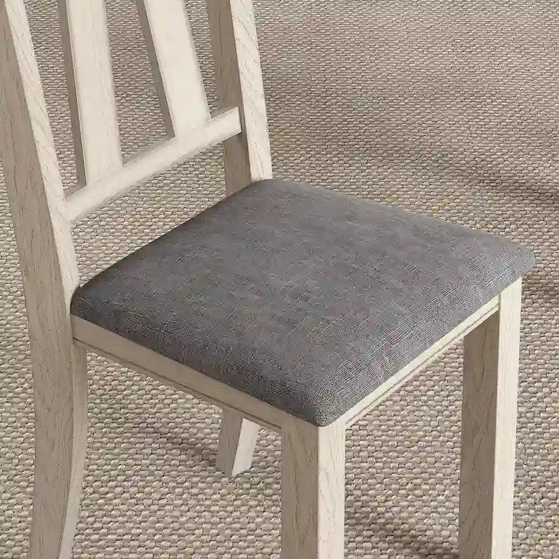 VECELO eetkamerstoelen van massief hout met zitting van linnenstof, set van 2/4/6 eetkamerstoelen