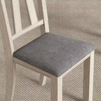 VECELO eetkamerstoelen van massief hout met zitting van linnenstof, set van 2/4/6 eetkamerstoelen